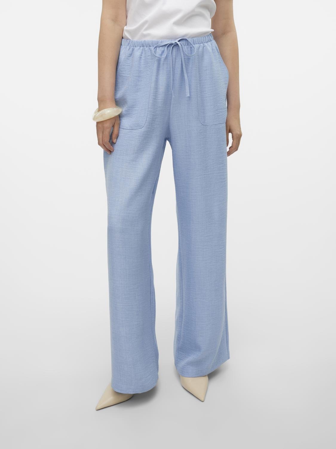 VMMELANEY Trousers - Chambray Blue - VERO MODA & VILA Bergvik